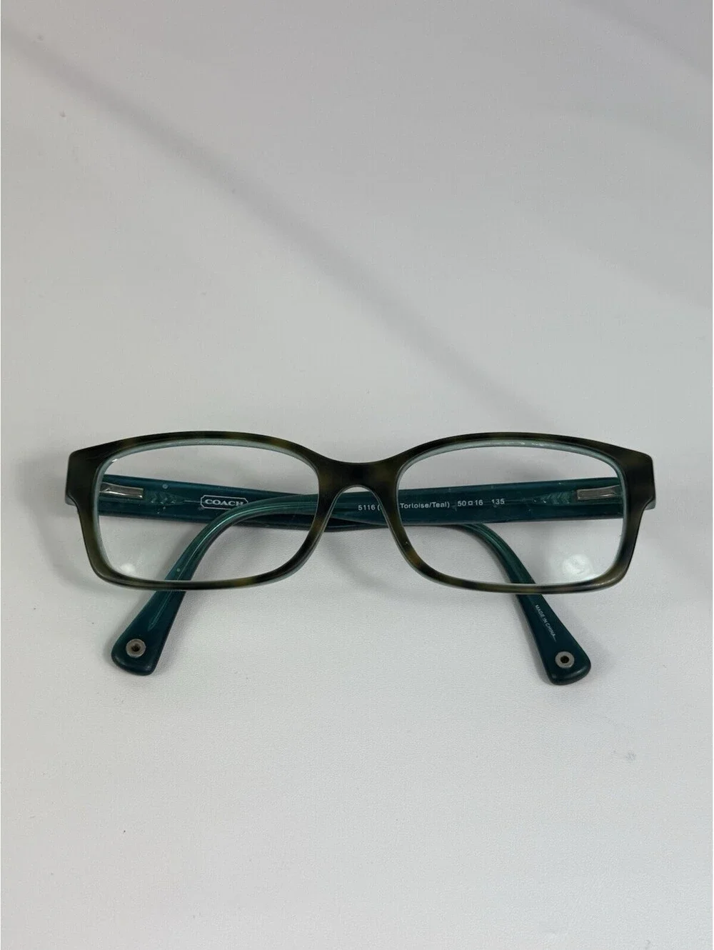 Coach Brooklyn HC 6040 5116 Dark Tortoise Teal Eyeglasses Frames 52-16 135